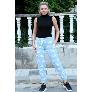 Moda Çizgi Kadın Welsoft Polar Tek Alt Pijama 210059