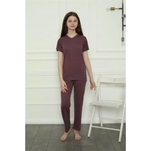 Moda Çizgi Kız Çocuk Penye Pijama Takım 20399