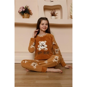 Moda Çizgi Kız Çocuk WelSoft Polar Pijama Takımı 20522