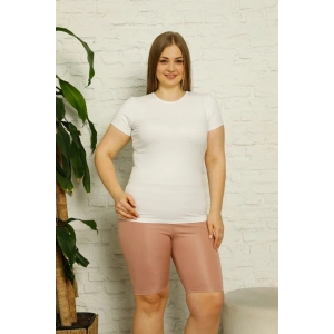 Moda Çizgi Penye Büyük Beden Diz Üstü Tayt 5890