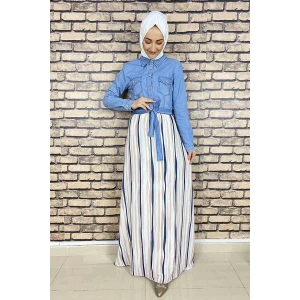 Moda Çizgi Tesettür Elbise