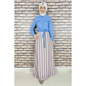 Moda Çizgi Tesettür Elbise