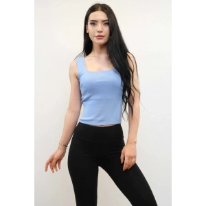 Moda Çizgi Triko Atlet Mavi