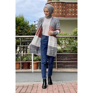 Moda Çizgi Triko Hırka