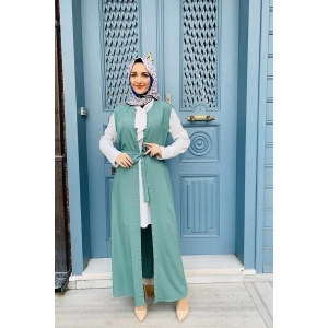 Moda Çizgi Yakalı Yelek