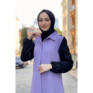 Moda Çizgi Yakalı Yelek