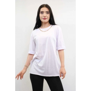 Moda Çizgi Zincir Aksesuarlı Tshirt Beyaz