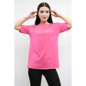 Moda Çizgi Zincir Aksesuarlı Tshirt Pembe