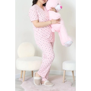Modal Büyük Beden Pijama Takımı Pudra - 775.1287.