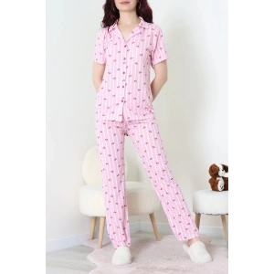 Modal Düğmeli Pijama Takımı Pembekiraz - 789.1287.