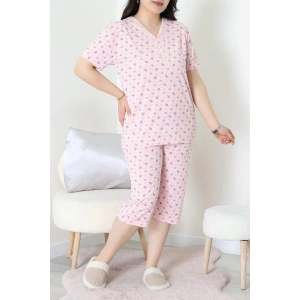 Model Büyük Beden Kapri Pijama Takımı Pudra - 774.1287.