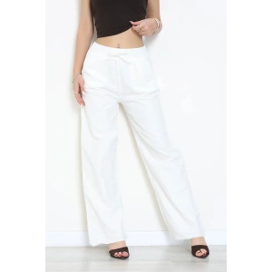 Müslin Bol Paça Pantolon Beyaz - 349.1238.