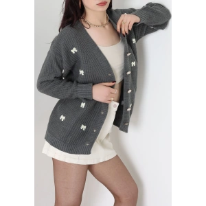 Nakışlı Hırka Fümelatte - 490.1577.