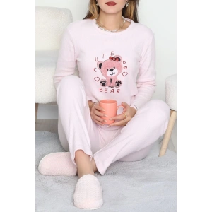 Nakışlı İnterlok Pijama Takımı Pembeayıcık - 800.1287.