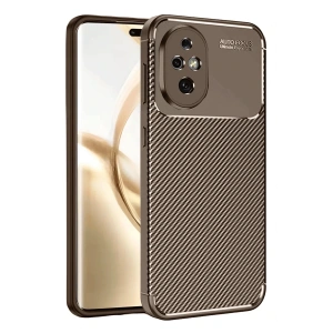 Newface Honor 200 Kılıf Auto Focus Karbon Kapak - Kahverengi