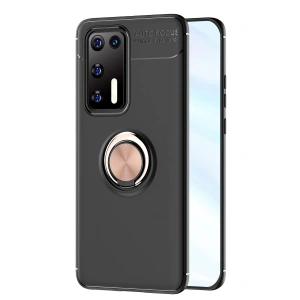 Newface Huawei P40 Kılıf Range Yüzüklü Silikon - Siyah-Gold