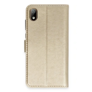 Newface Huawei Y5 2019 Kılıf Trend S Plus Kapaklı Kılıf - Gold