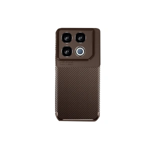 Newface İnfinix GT 20 Pro Kılıf Auto Focus Karbon Kapak - Kahverengi