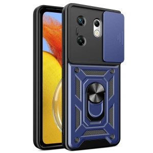 Newface İnfinix Zero 30 4G Kılıf Pars Lens Yüzüklü Silikon - Lacivert