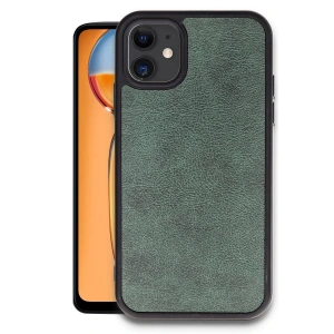 Newface iPhone 11 Kılıf Aras Deri Kapak - Koyu Yeşil