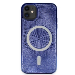 Newface iPhone 11 Kılıf Diamond Magsafe Kapak - Lacivert