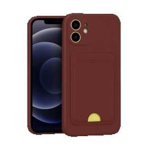 Newface iPhone 11 Kılıf Kelvin Kartvizitli Silikon - Bordo