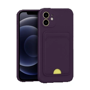 Newface iPhone 11 Kılıf Kelvin Kartvizitli Silikon - Derin Mor