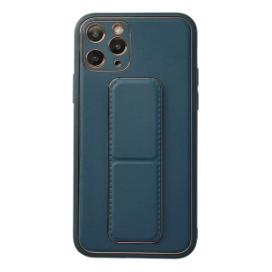 Newface iPhone 11 Pro Kılıf Coco Deri Standlı Kapak - Mavi