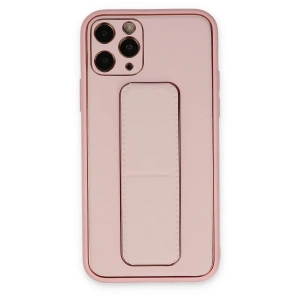 Newface iPhone 11 Pro Kılıf Coco Deri Standlı Kapak - Pembe