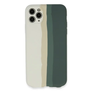 Newface iPhone 11 Pro Kılıf Ebruli Lansman Silikon - Beyaz-Gri