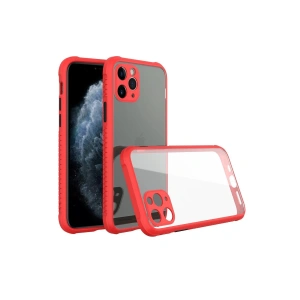 Newface iPhone 11 Pro Kılıf Miami Şeffaf Silikon - Kırmızı