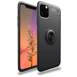 Newface iPhone 11 Pro Kılıf Range Yüzüklü Silikon - Siyah