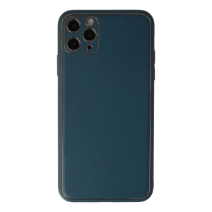 Newface iPhone 11 Pro Max Kılıf Coco Deri Silikon Kapak - Mavi