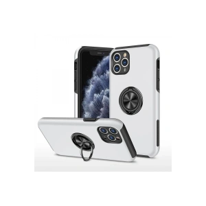 Newface iPhone 11 Pro Max Kılıf Elit Yüzüklü Kapak - Gümüş