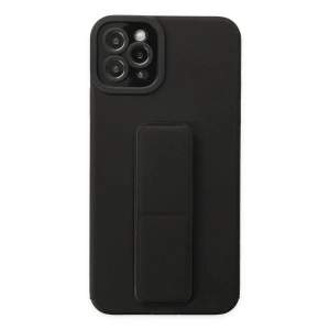 Newface iPhone 11 Pro Max Kılıf Mega Standlı Silikon - Siyah