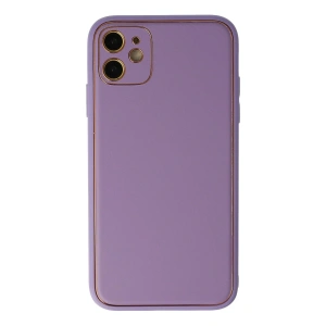 Newface iPhone 12 Kılıf Coco Deri Silikon Kapak - Lila