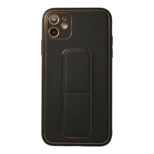 Newface iPhone 12 Kılıf Coco Deri Standlı Kapak - Siyah