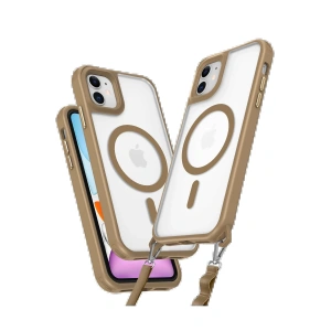 Newface iPhone 12 Kılıf Enka Magsafe Silikon Kılıf - Desert