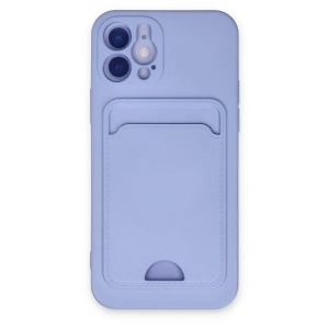 Newface iPhone 12 Kılıf Kelvin Kartvizitli Silikon - Lila