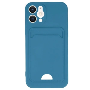 Newface iPhone 12 Kılıf Kelvin Kartvizitli Silikon - Mavi