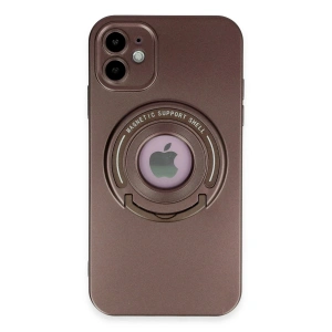 Newface iPhone 12 Kılıf Lukka Magneticsafe Kapak - Kahverengi