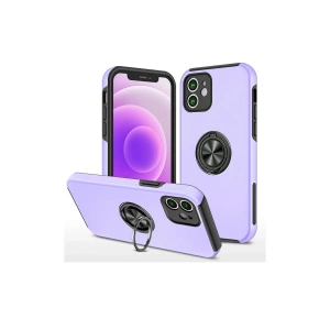 Newface iPhone 12 Mini Kılıf Elit Yüzüklü Kapak - Mor