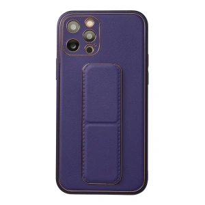 Newface iPhone 12 Pro Kılıf Coco Deri Standlı Kapak - Mor