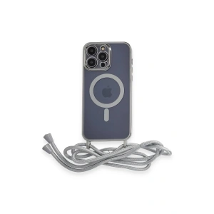 Newface iPhone 12 Pro Kılıf Divo Lazer Askılı Magsafe Kapak - Gümüş