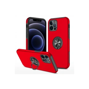 Newface iPhone 12 Pro Kılıf Elit Yüzüklü Kapak - Kırmızı