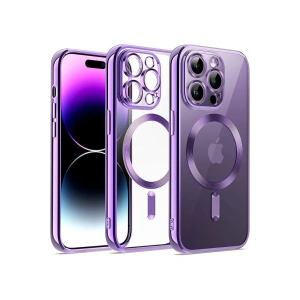 Newface iPhone 12 Pro Kılıf Kross Magneticsafe Kapak - Mor