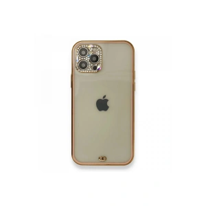 Newface iPhone 12 Pro Kılıf Liva Taşlı Silikon - Pembe