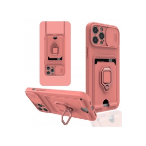 Newface iPhone 12 Pro Kılıf Zuma Kartvizitli Yüzüklü Silikon - Pembe