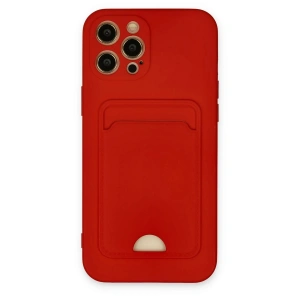 Newface iPhone 12 Pro Max Kılıf Kelvin Kartvizitli Silikon - Kırmızı