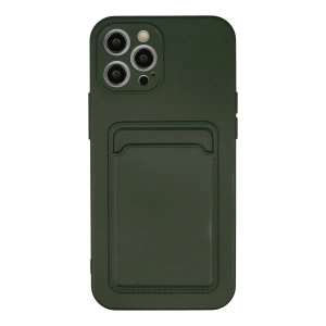 Newface iPhone 12 Pro Max Kılıf Kelvin Kartvizitli Silikon - Koyu Yeşil